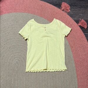 Cat & Jack Yellow Short Sleeve Tee with Ribbed Trim